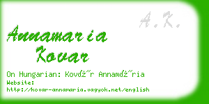 annamaria kovar business card